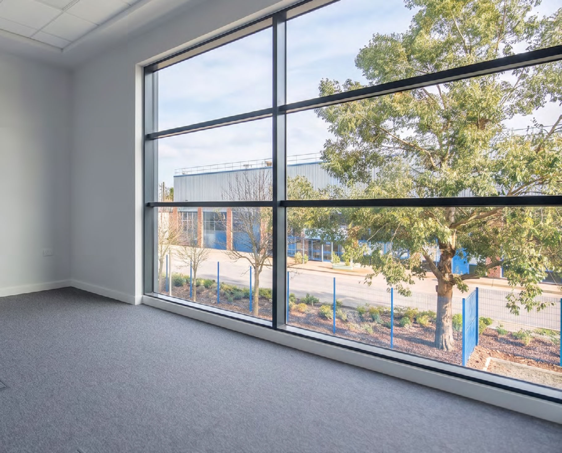 Cat-A fitted office interior at SYNC 78 with full-height glazing